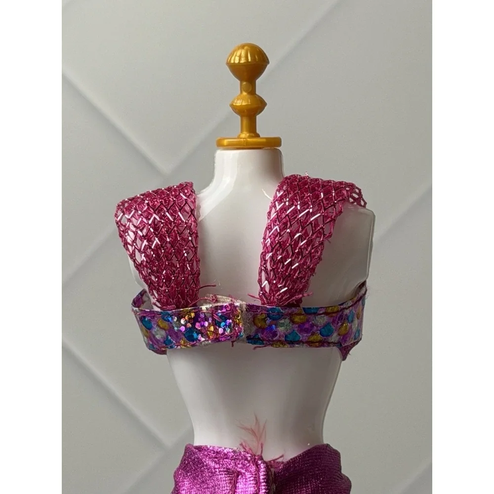 Vintage Barbie Jewel Hair Mermaid Teresa Magenta Mermaid Outfit Tail skirt & Top